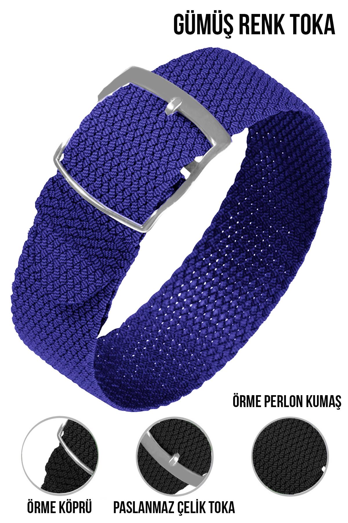 Cobra örme Kumaş N32PRL-M Perlon Saat Kordonu