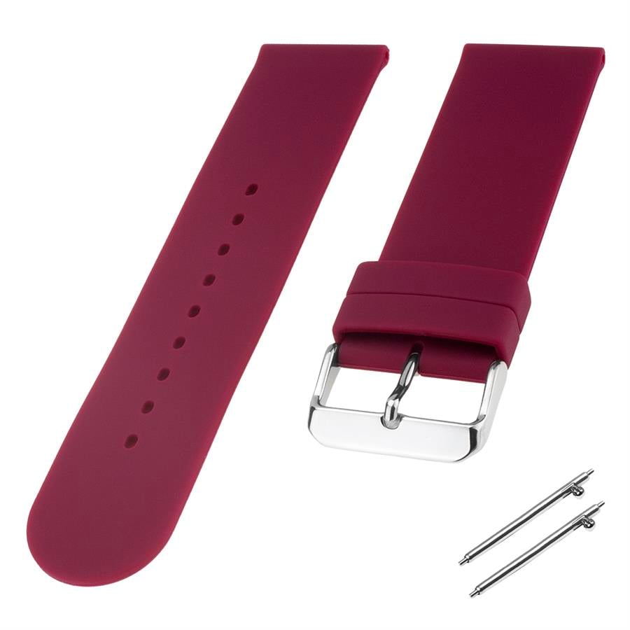 Cobra R14087-BO Düz Model Bordo Kauçuk Saat Kordonu