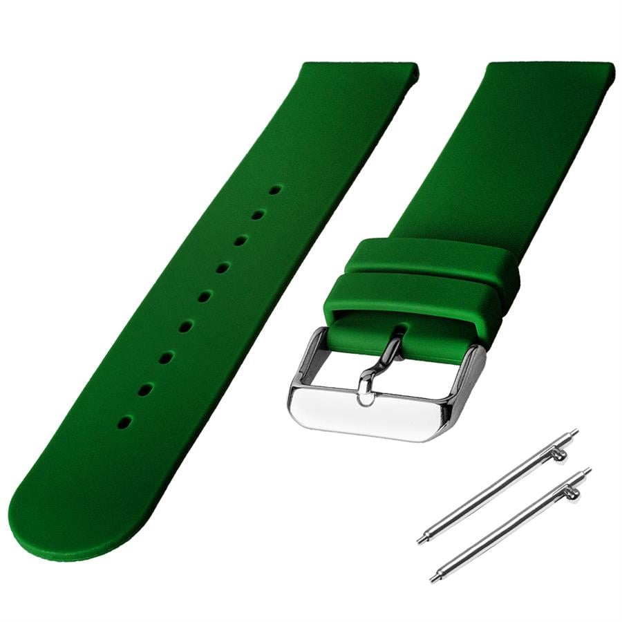 Cobra R14087-DG Düz Model Koyu Yeşil Kauçuk Saat Kordonu