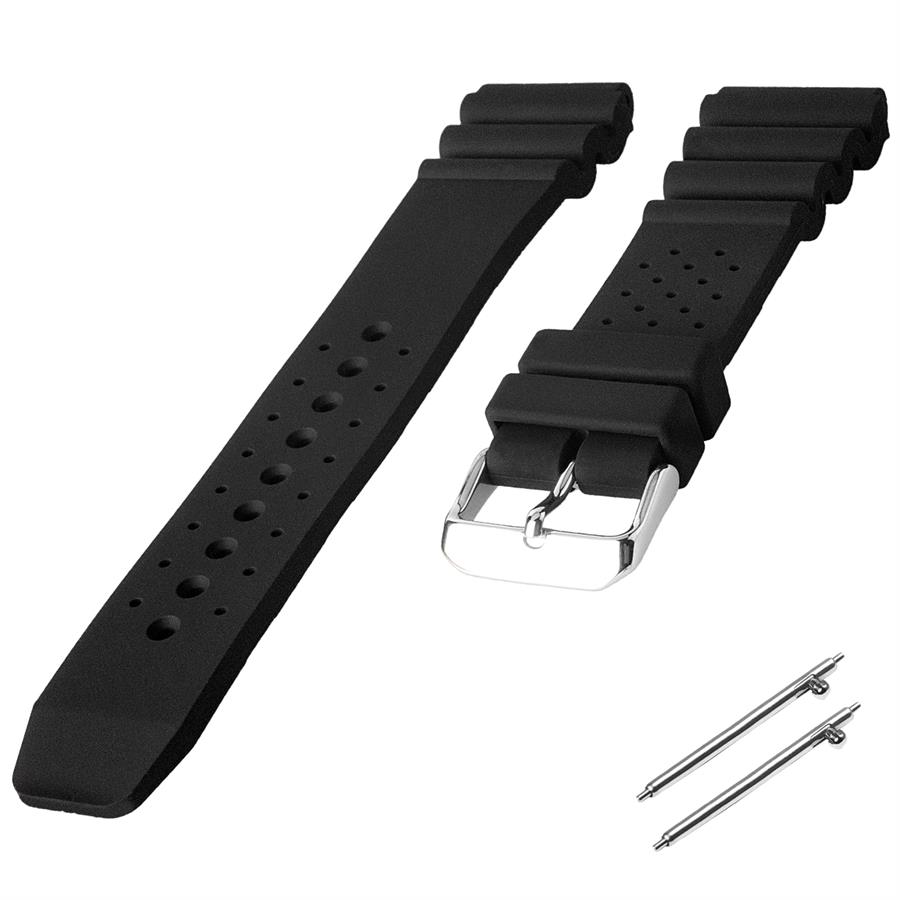 Cobra R14DLG-B Siyah Renk Kauçuk Dalgıç Saat Kordonu