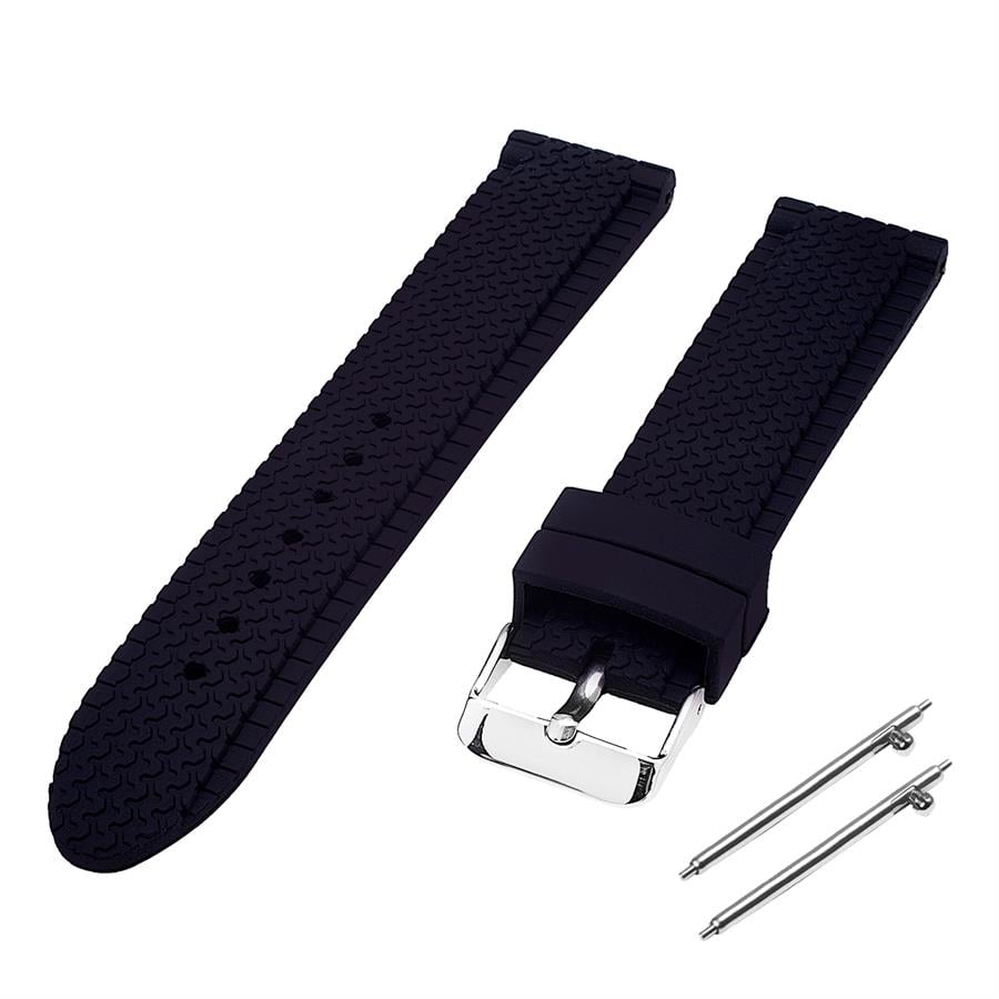 Cobra R14SCPB-B Lastik Desen Kauçuk Saat Kordonu