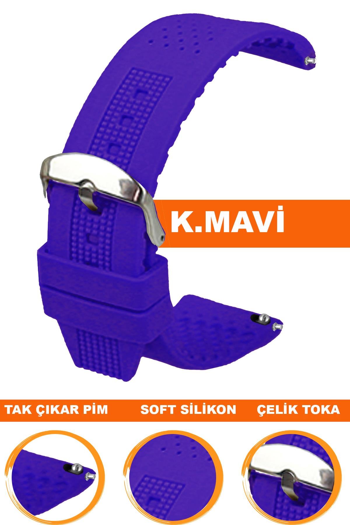 Cobra S01A16-DB Koyu Mavi Silikon Saat Kordonu