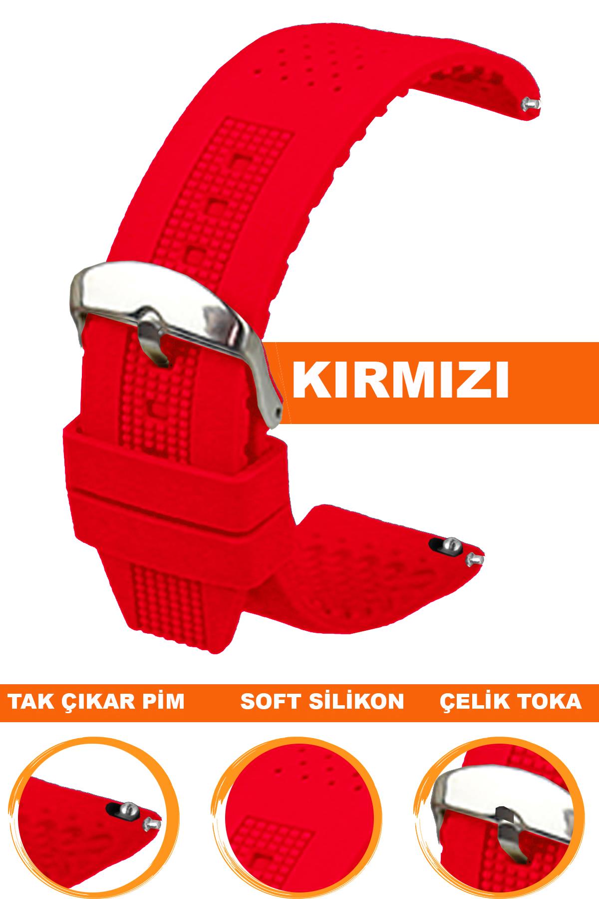 Cobra S01A16-R Kırmızı Silikon Saat Kordonu