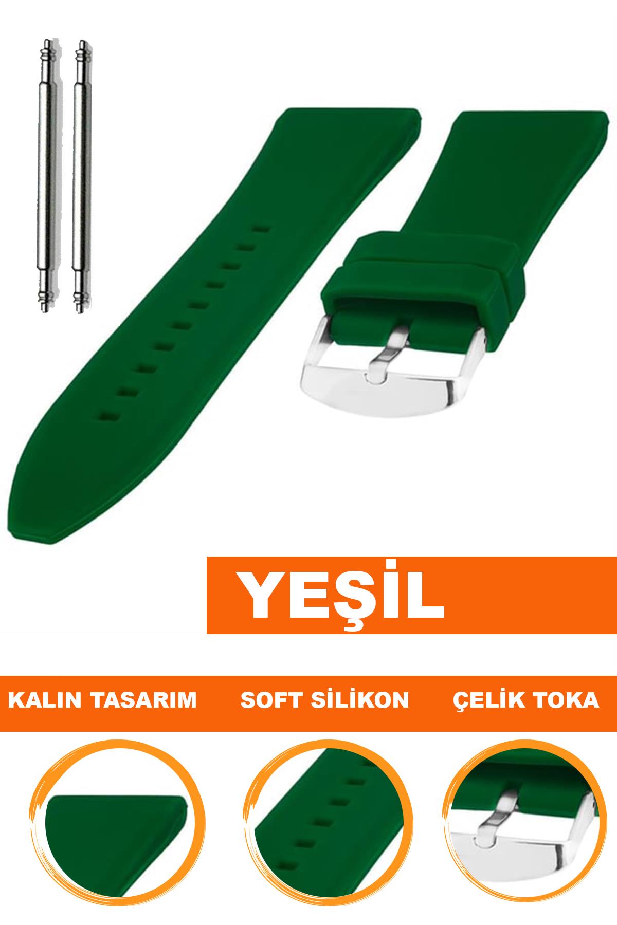 Cobra S01A36-G Yeşil Silikon Saat Kordonu