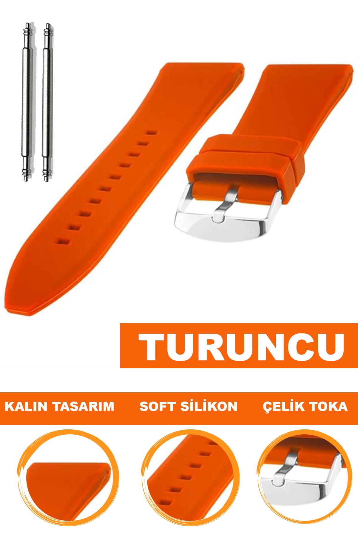 Cobra S01A36-T Turuncu Silikon Saat Kordonu