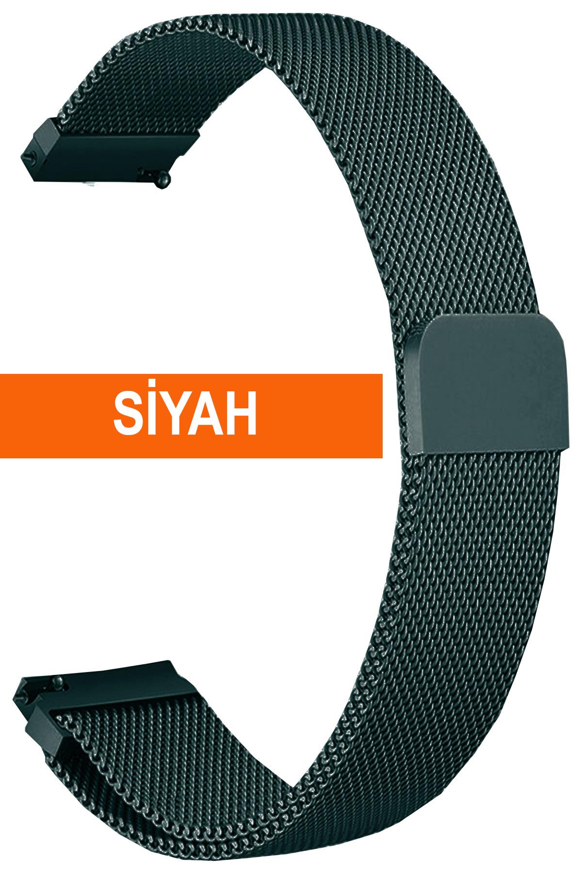 Samsung Gear S3 / Samsung Galaxy Watch 4 5 6 7 / 40 42 43 44 46 47mm Classic Uyumlu Paslanmaz Çelik Mıknatıslı Hasır Saat Kordonu Kayışı