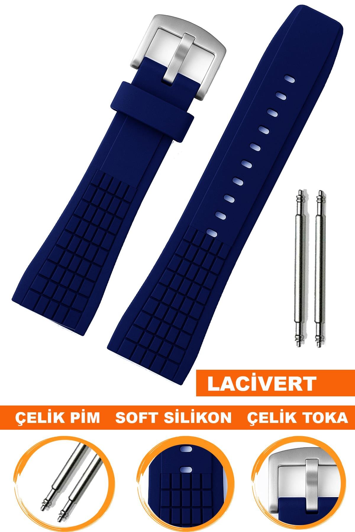 Seiko VELATURA II Modelleri Uyumlu 26x20mm Silikon Saat Kordonu S02SVE-L