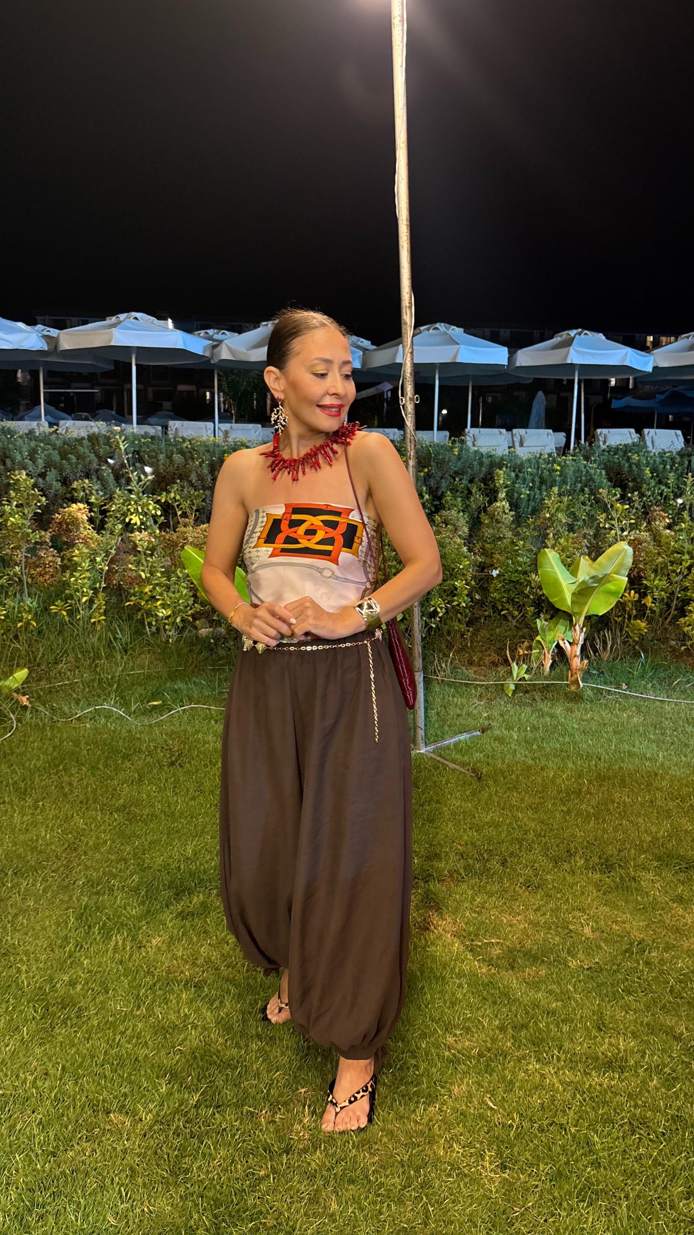 1592 PAÇA BAĞCIKLI ŞALVAR PANTOLON