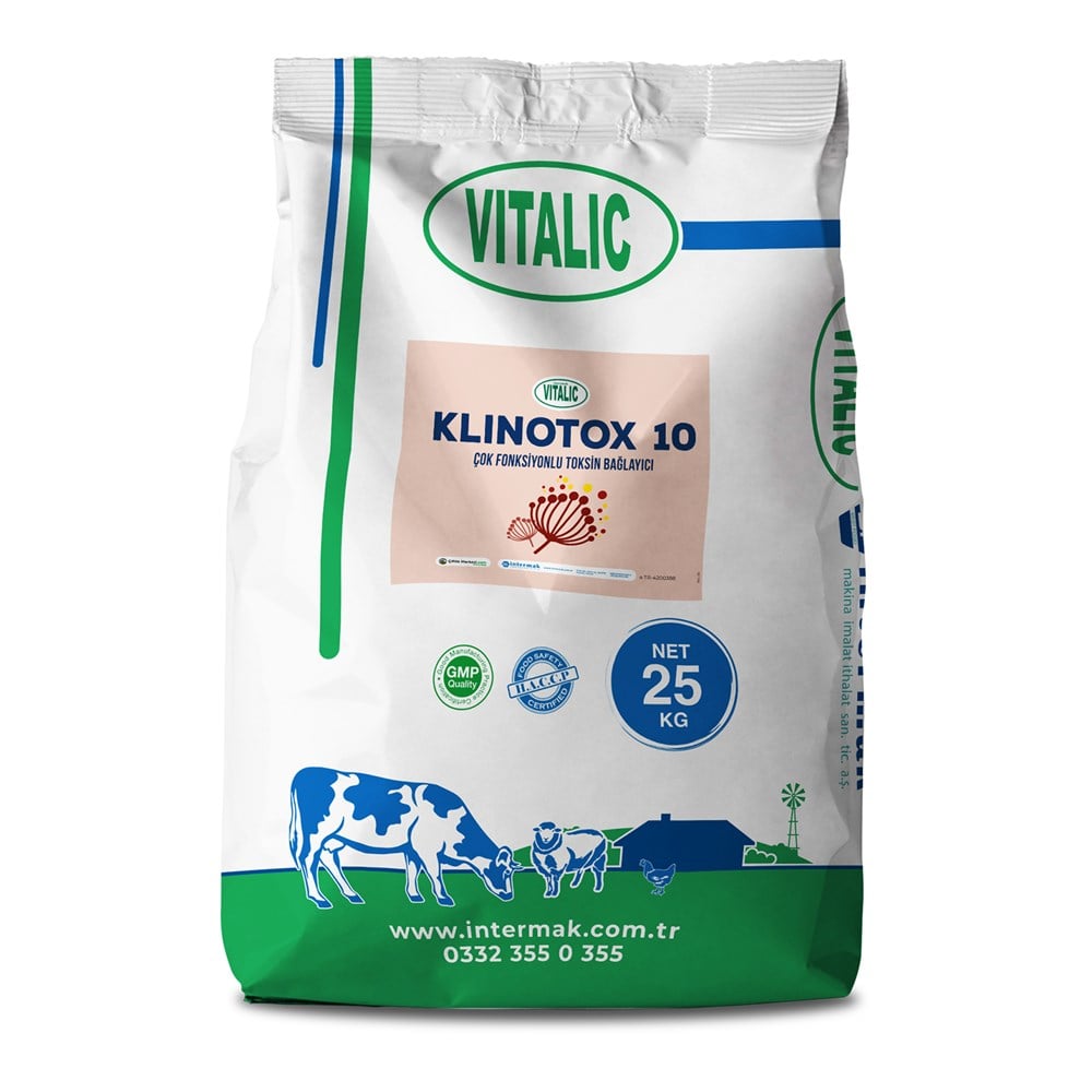 Yem Katkı ÜrünleriVitalicKTOX 550VITALIC KLINOTOX 10-ÇOK FONKSİYONLU TOKSİN BAĞLAYICI (25 KG)