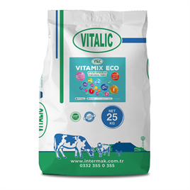 Yem Katkı ÜrünleriVitalicVTMECO 545VITALIC VITAMIX ECO-SÜT VE BESİ HAYVANLARI İÇİN VİTAMİN MİNERAL PREMİKSİ (25 KG)