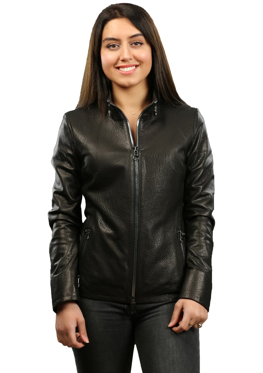 Bayan Gerçek Deri Klasik Ceket Neda Siyah BK-1168-19043 FA2