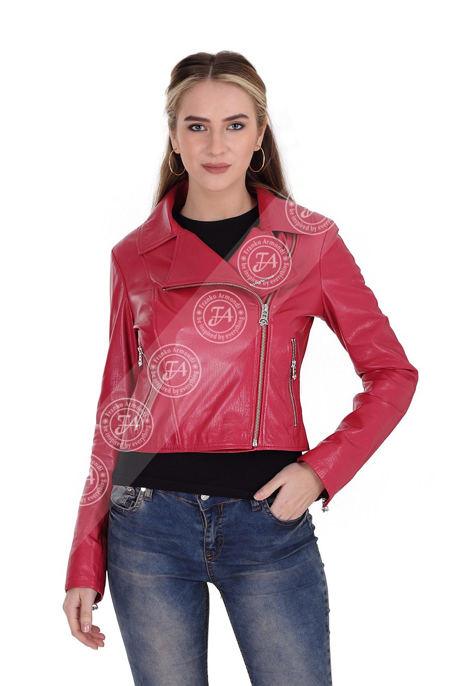 Bayan Gerçek Deri Spor Mont Pembe BK-1396-19555 FA2
