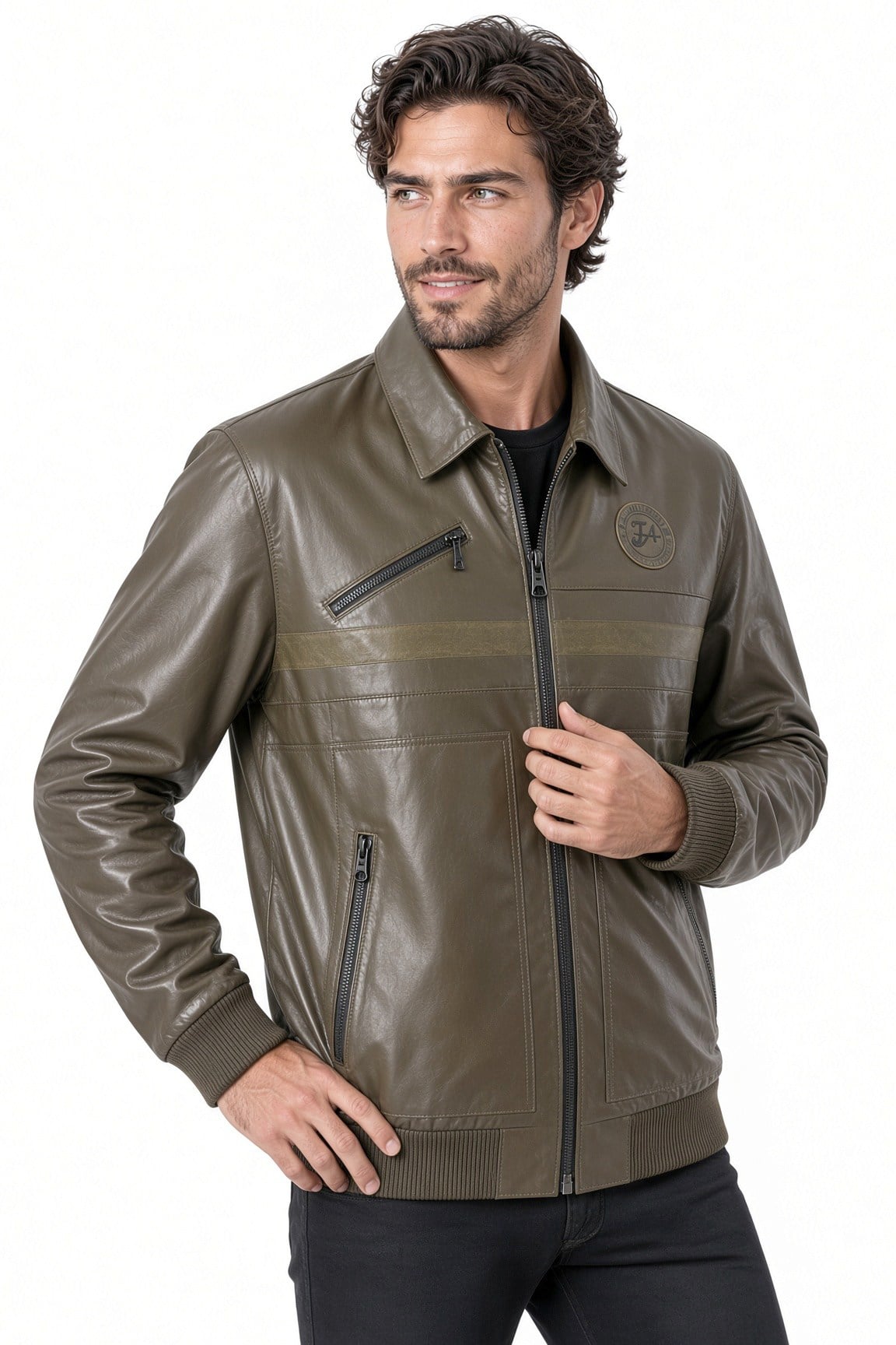 ERkek deri mont fermuarlı spor.Code:23877