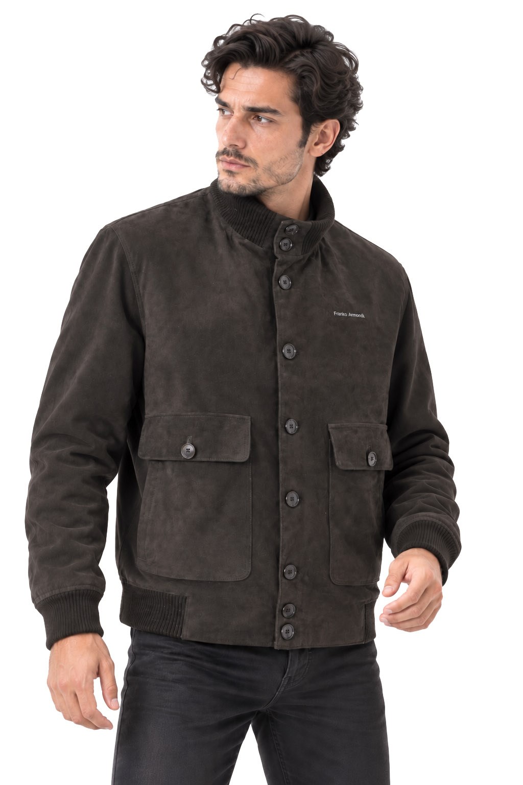 Erkek deri süet spor mont düğmeli beli lastikli.Code:24387