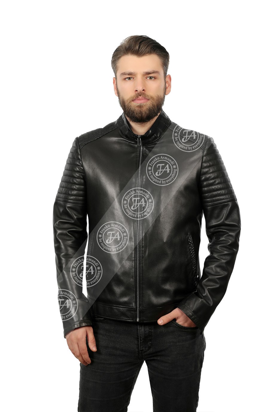 Erkek Gerçek Deri Spor Luxury Mont Kroko Siyah K-740-18160