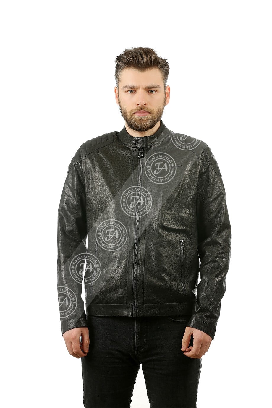 Erkek Gerçek Deri Spor Mont  Neda Siyah K-1158-18960