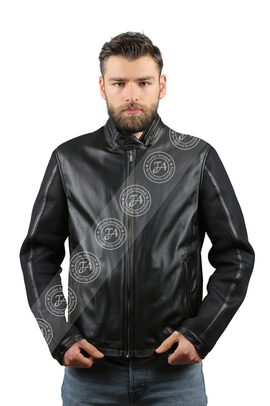 Erkek Gerçek Deri Spor Mont Scuba Siyah K-734-17684 FA1