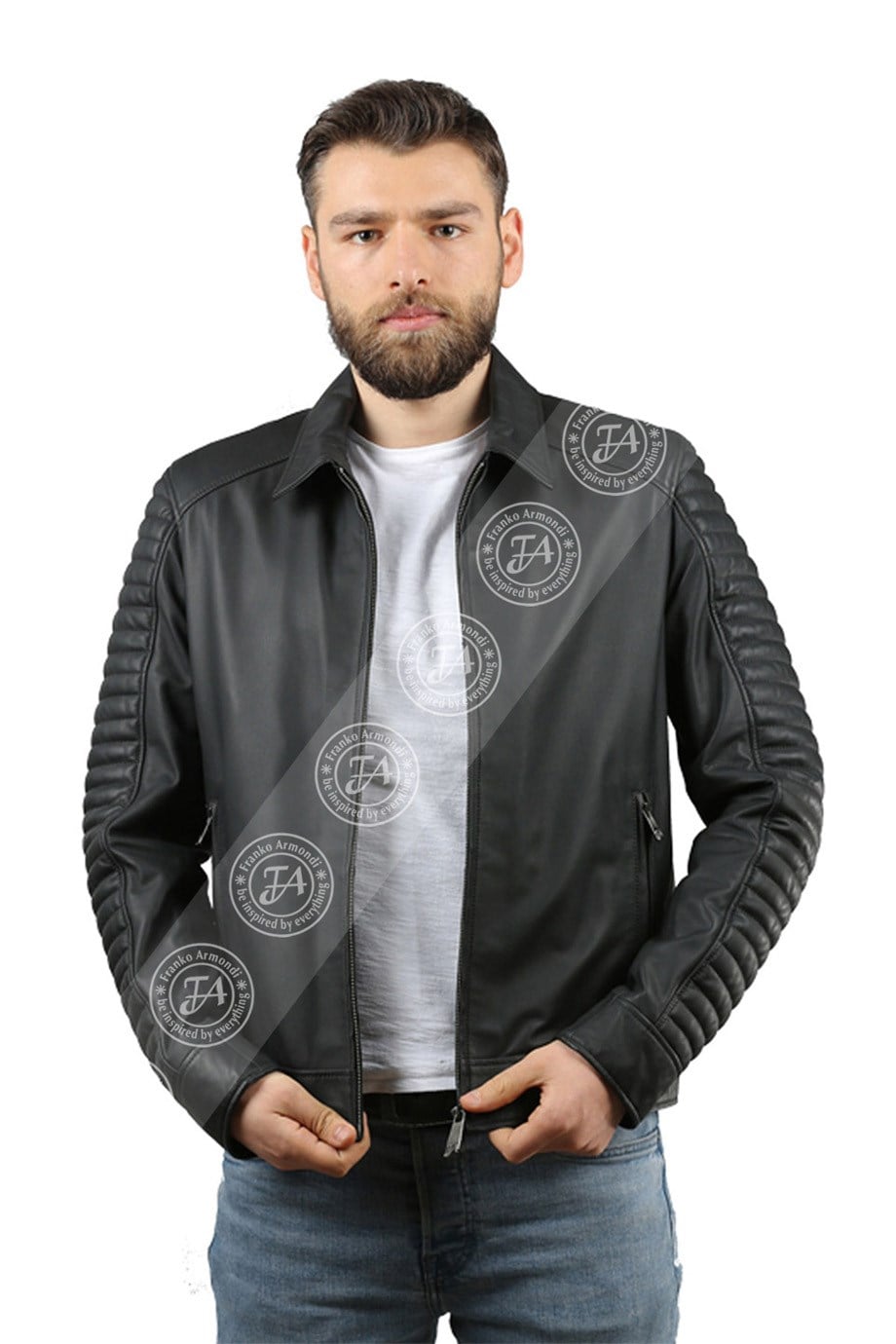 Erkek Gerçek Deri Spor Mont Siyah K-677-17299