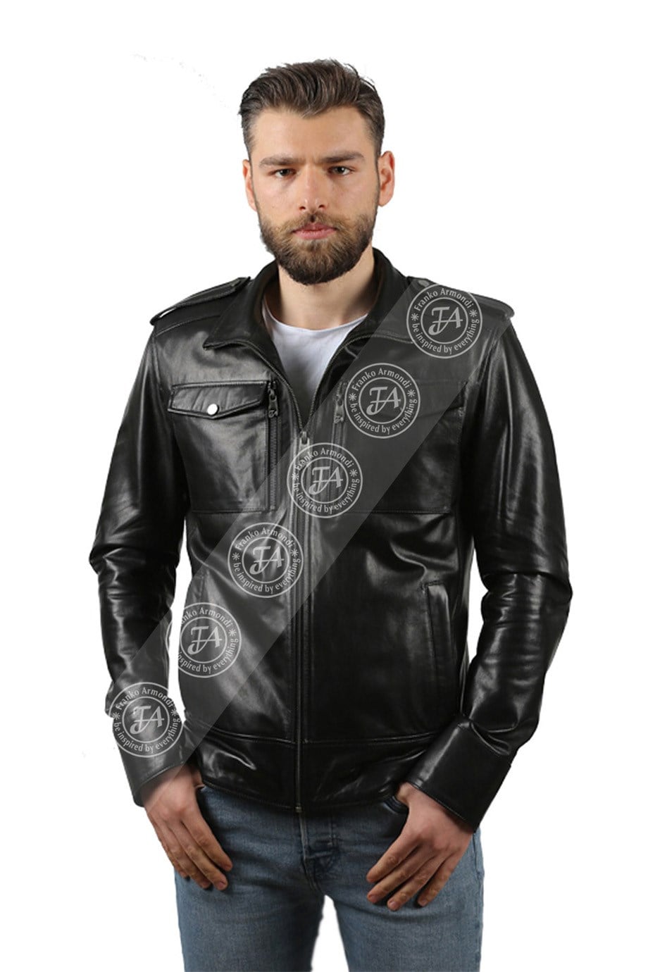 Erkek Gerçek Deri Spor Mont Siyah K-741-17567