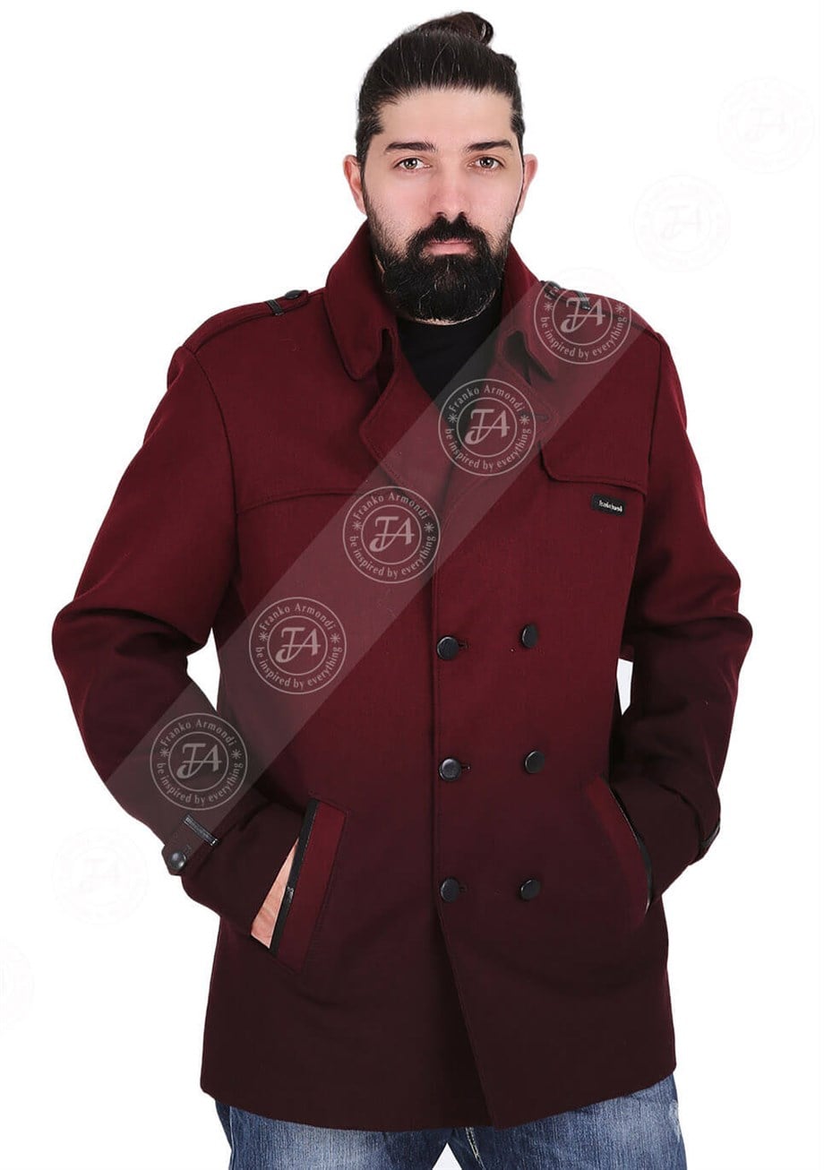 Erkek Kaşmir Klasik Kaban Bordo O-472-20269 FA6