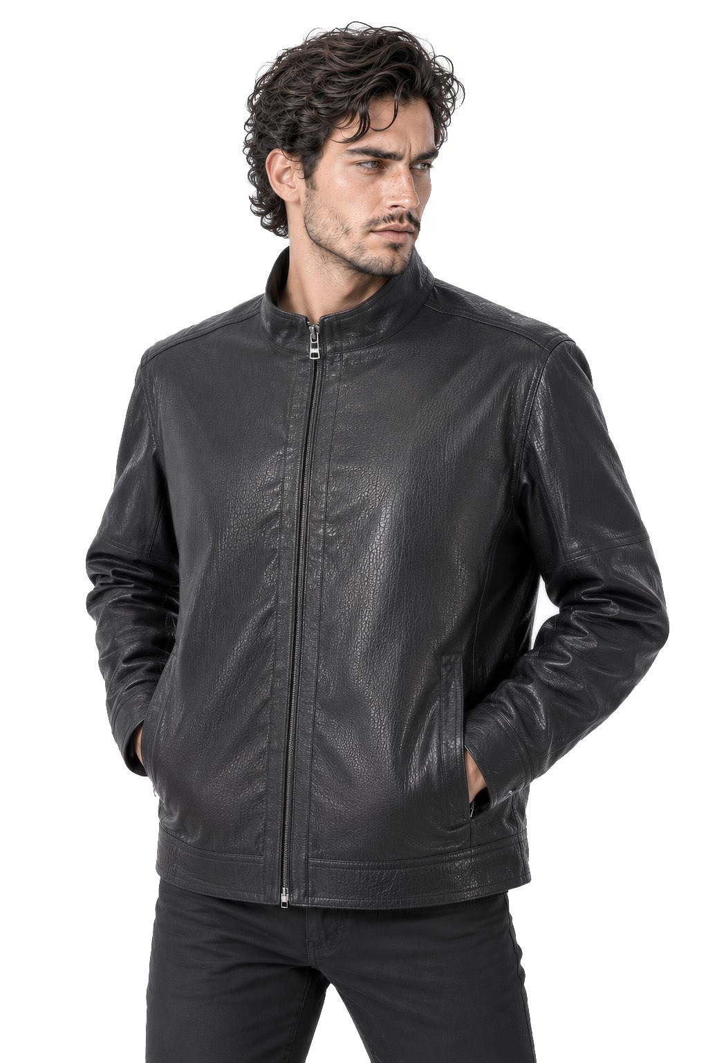 Erkek spor deri ceket fermuarlı.Code:24381
