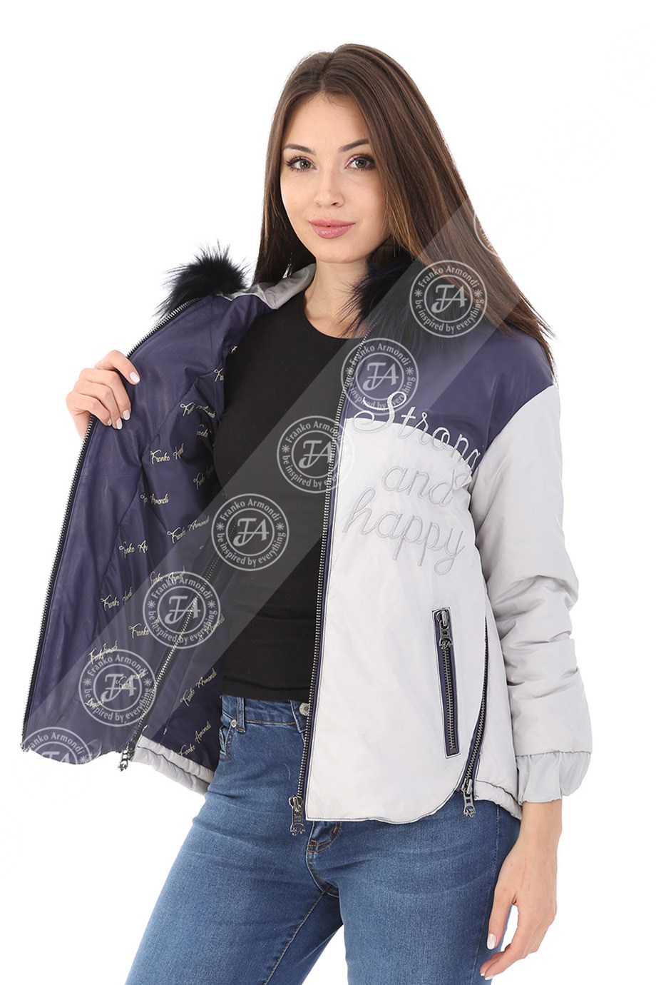 Bayan Gerçek Deri Kapşonlu Kışlık Spor Luxury Mont Parliament BK-1577 - 19995 FA3