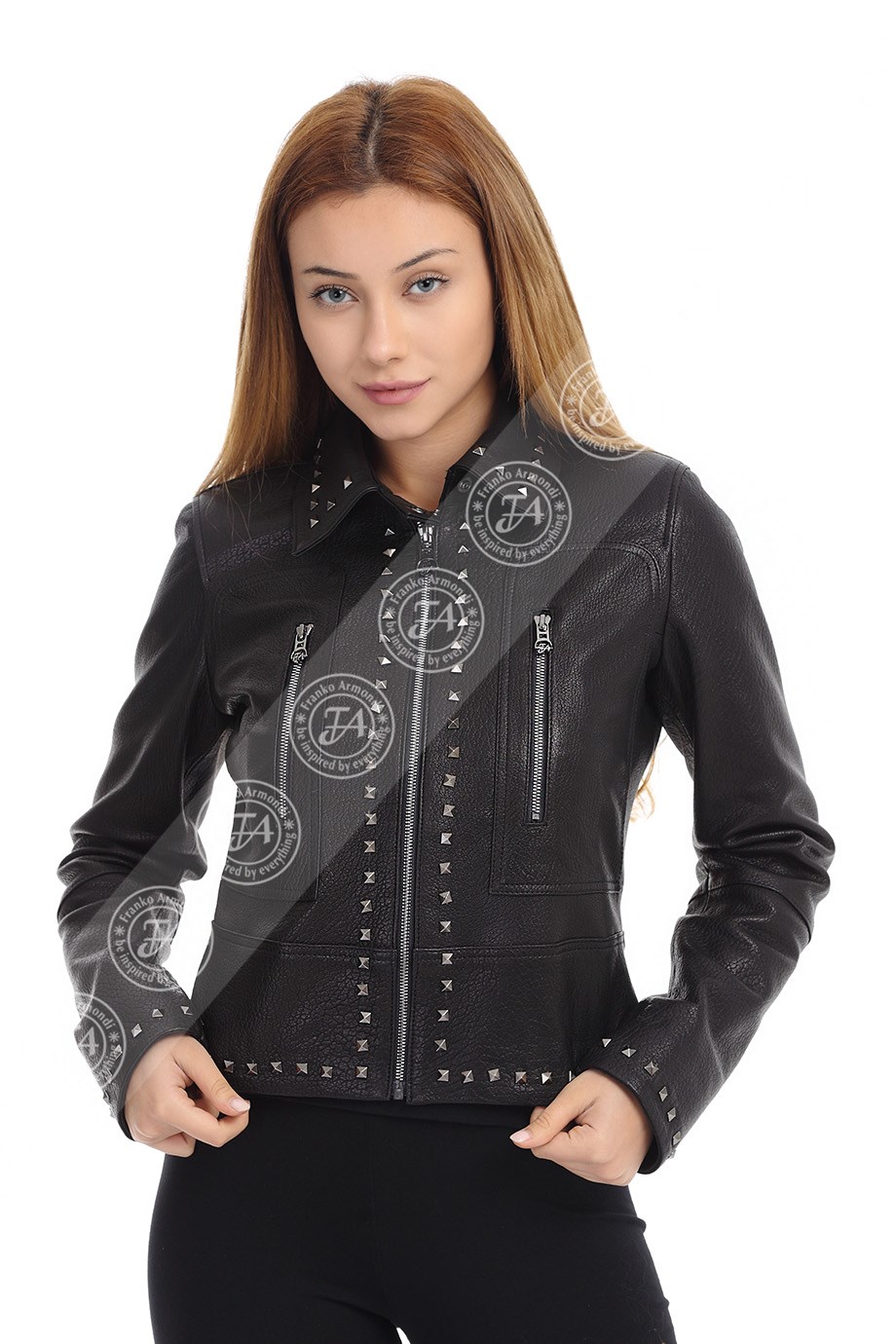 Bayan Gerçek Deri Klasik Ceket Trok Siyah BK-1419-19689 FA2