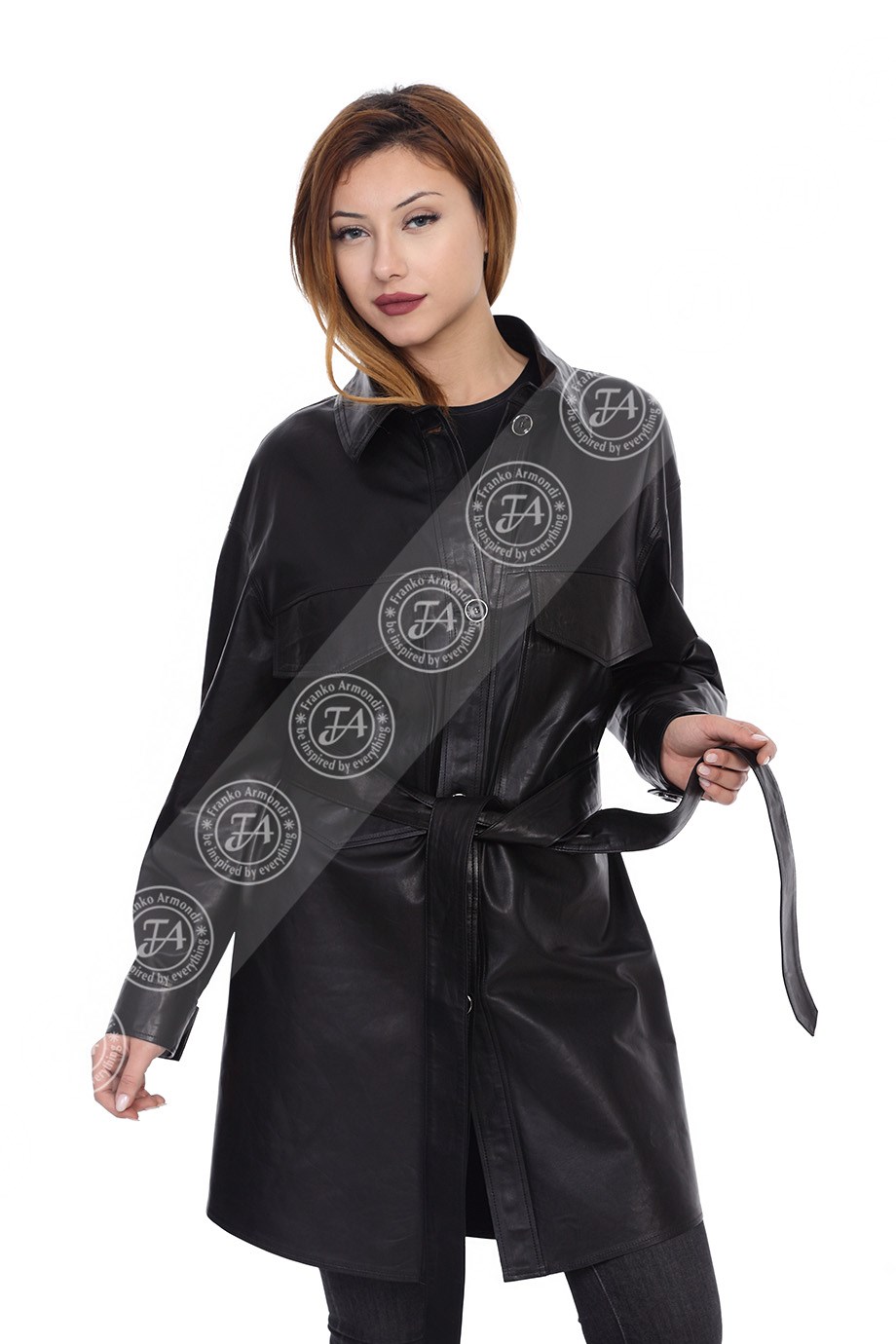 Bayan Gerçek Deri Klasik Kaban  Siyah MBUE-1502-19810 FA2