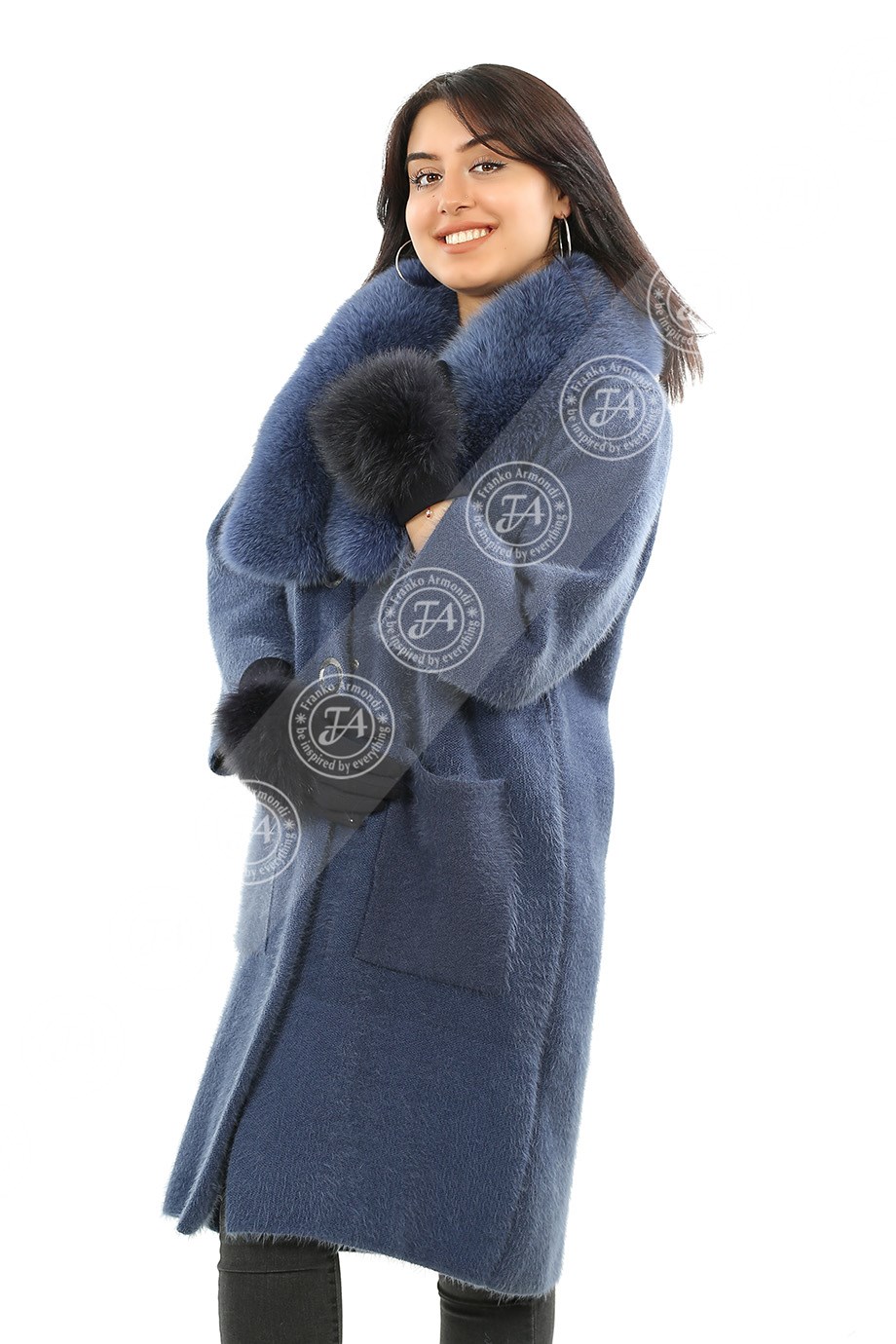 Bayan Gerçek Deri Klasik Luxury Kaban  Triko Tilki Parliament mk-bbk-19-19-19515 FA2