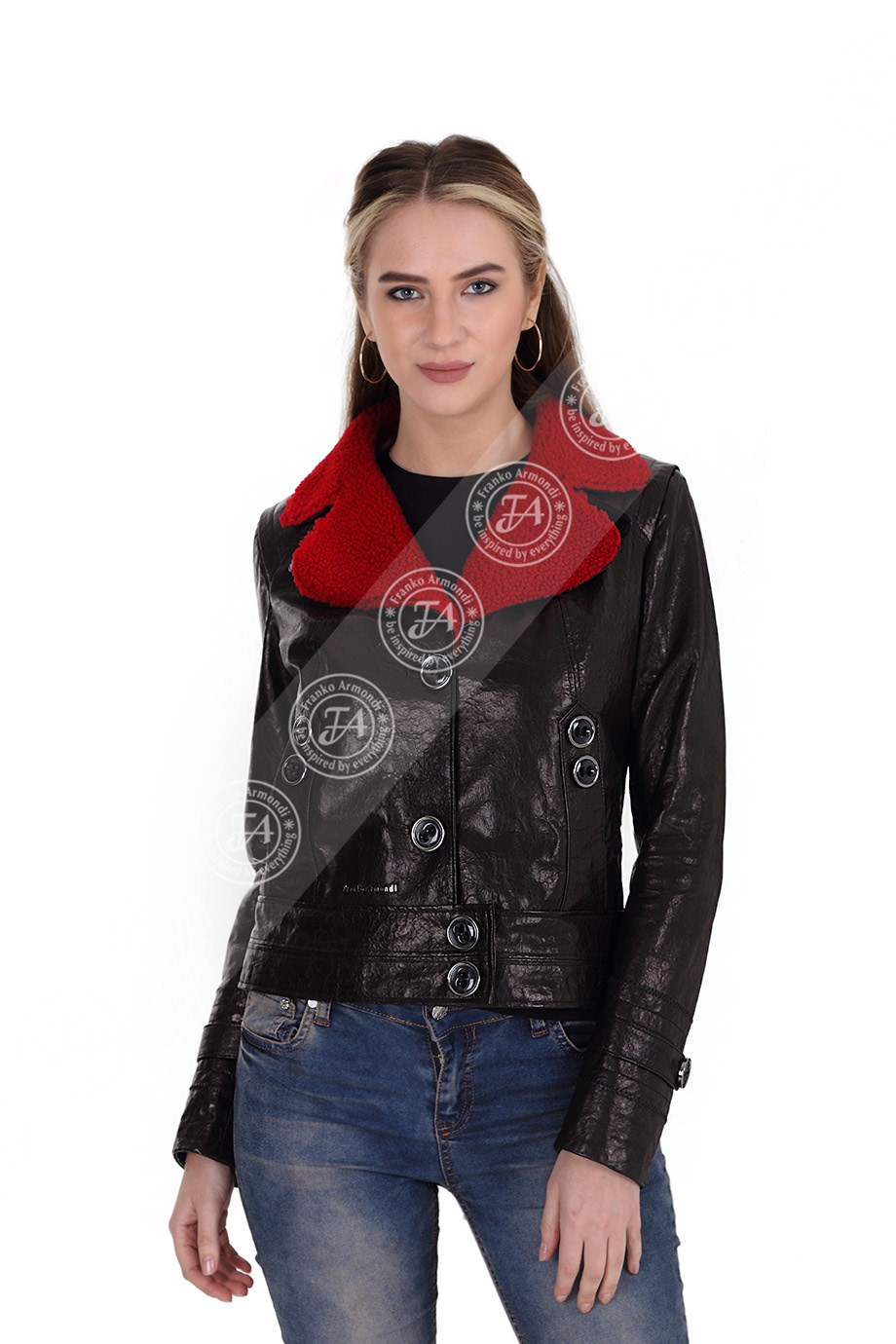 Bayan Gerçek Deri Klasik Mont Muton Yaka Siyah BK-1369-19569 FA2