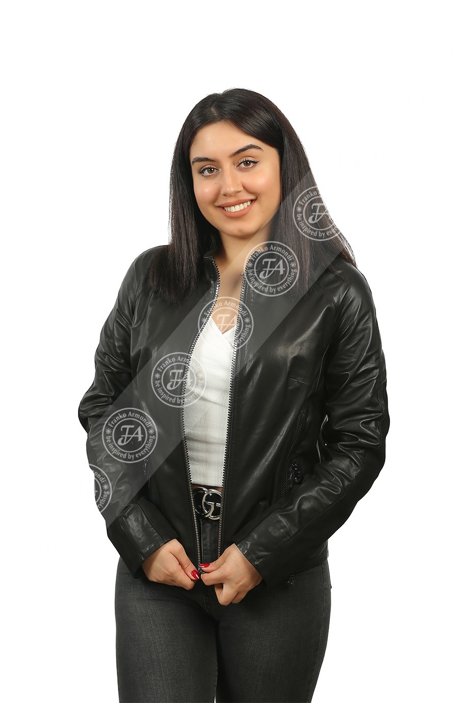 Bayan Gerçek Deri Klasik Mont Oversize Süet Siyah MBK-1298-19341 FA2