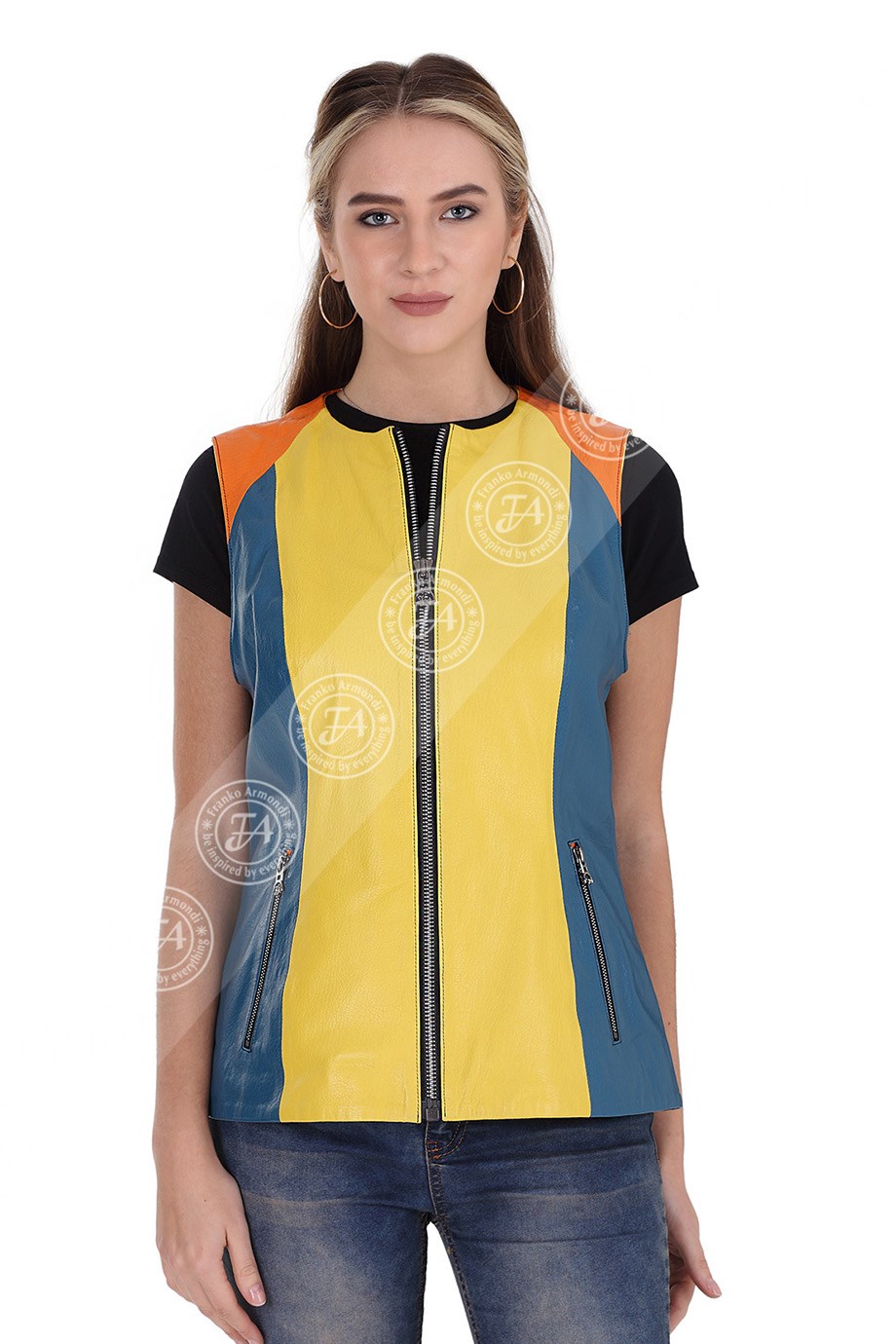 Bayan Gerçek Deri Klasik Yelek  Multi Color YLK-B-1282-19578 FA2