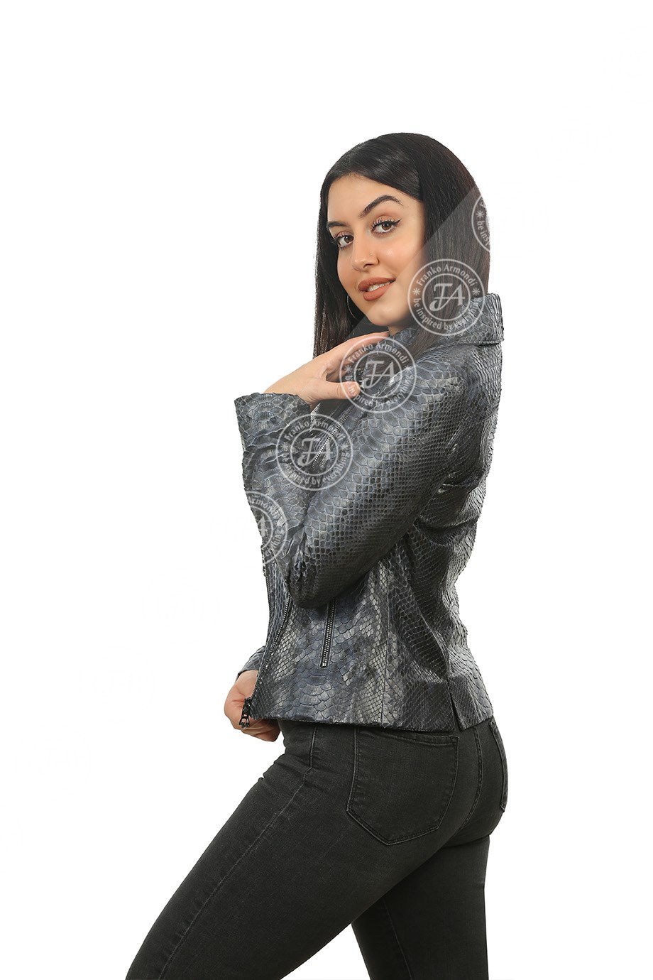 Bayan Gerçek Deri Spor Luxury Mont Komple Piton Mavi bk-1146-19179 FA2