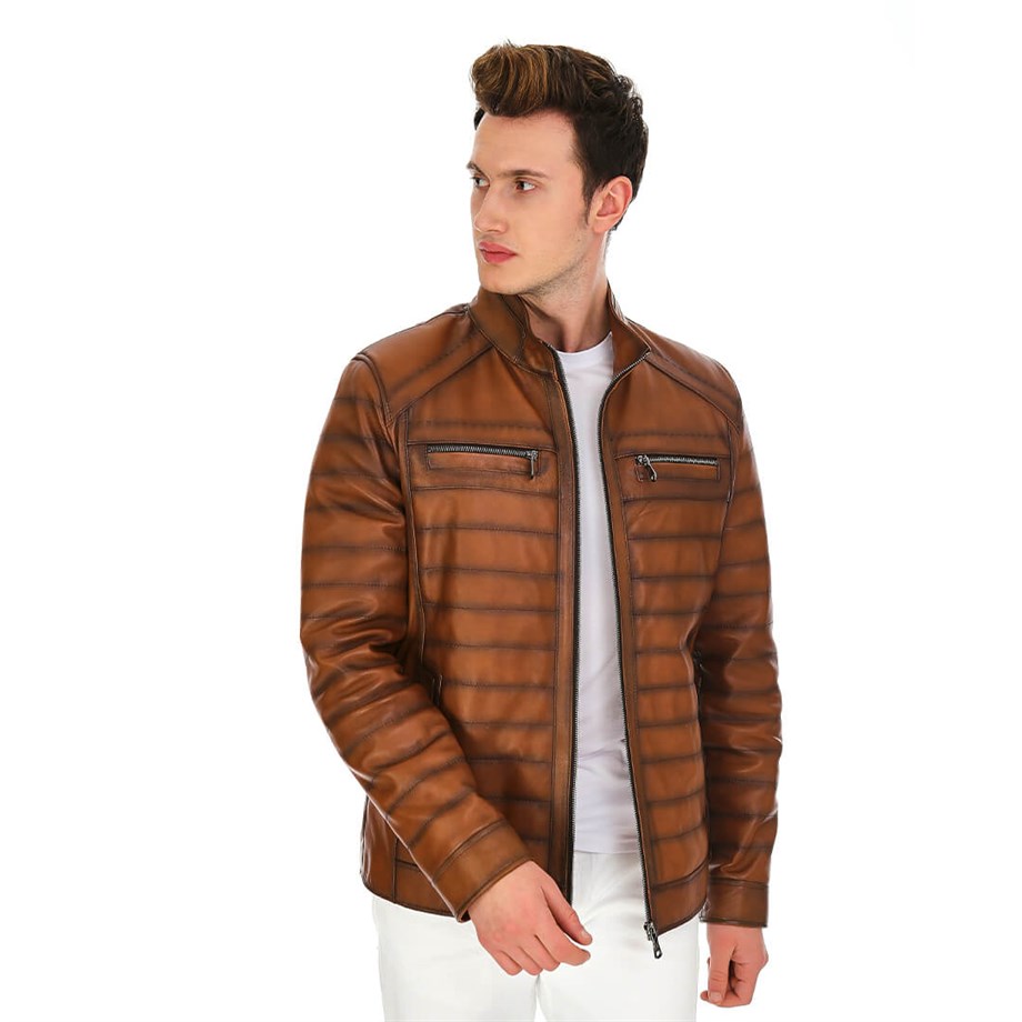 Dinamo Leather Erkek Gerçek Deri Ceket DE-599 - 20166