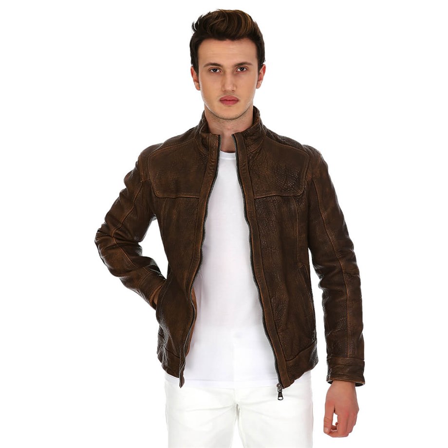 Dinamo Leather Erkek Gerçek Deri Ceket DE-133 - 20159