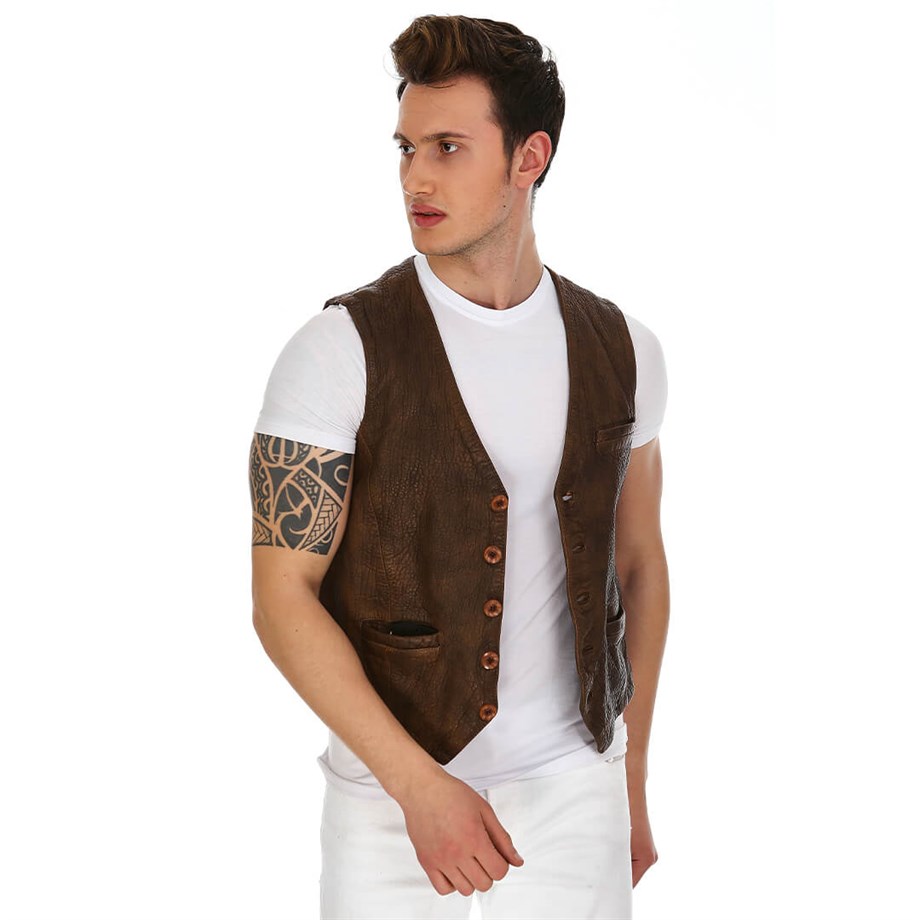 Dinamo Leather Erkek Gerçek Deri Ceket DE-YLK-566 - 20174