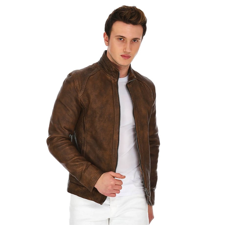 Dinamo Leather Erkek Gerçek Deri Ceket DE-788 - 20169
