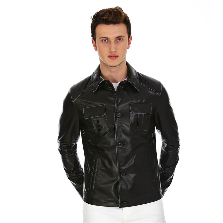 Dinamo Leather Erkek Gerçek Deri Ceket DE-942 - 20022