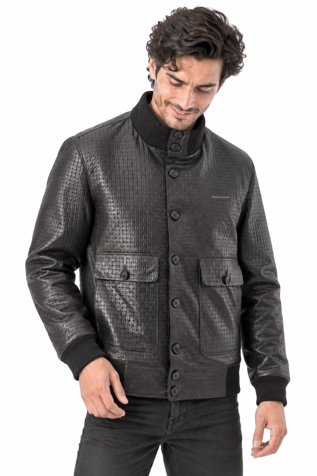 Erkek deri mont beli lastikli düğmeli.Code:24388