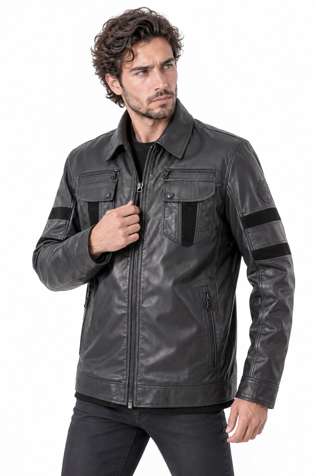 erkek deri mont spor fermuarlı .Code :23882