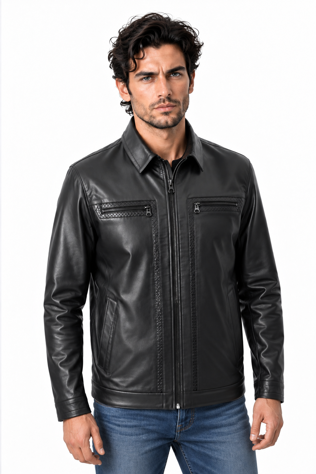 Erkek deri mont spor fermuarlı.Code:24343