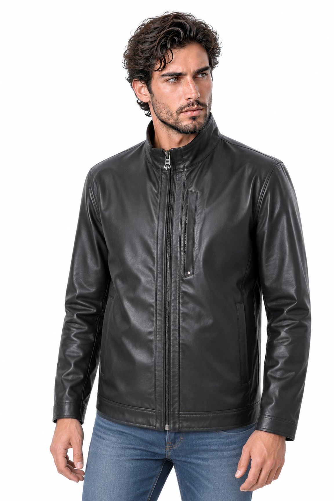 Erkek deri spor mont.Code:24334