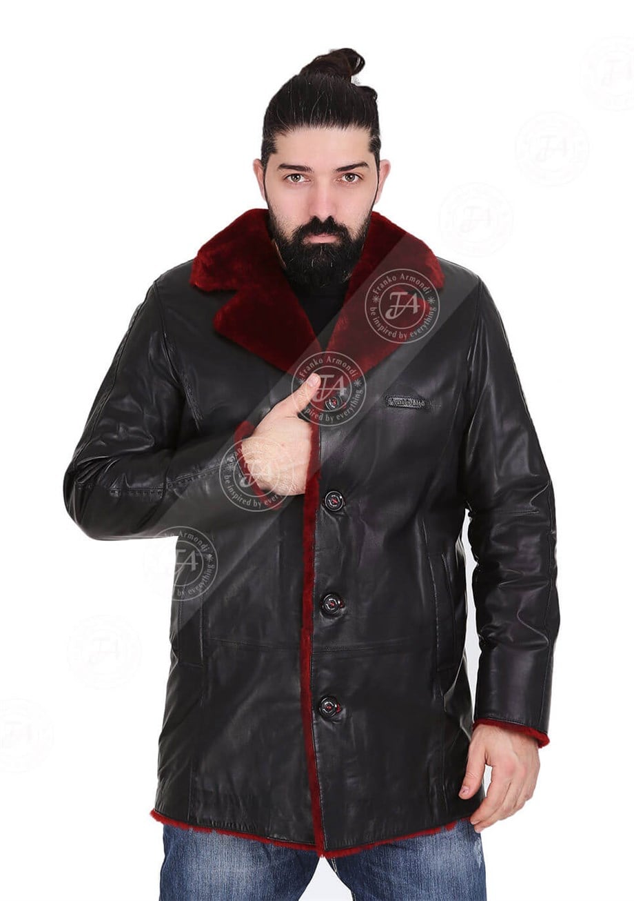 Erkek Gerçek Deri Klasik Luxury Kaban Siyah U-150-20267 FA6