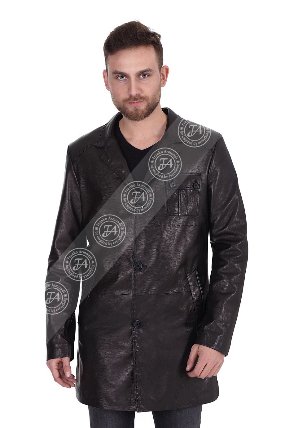 Erkek Gerçek Deri Klasik Luxury Kaban Ceylan Siyah U-1147-18927
