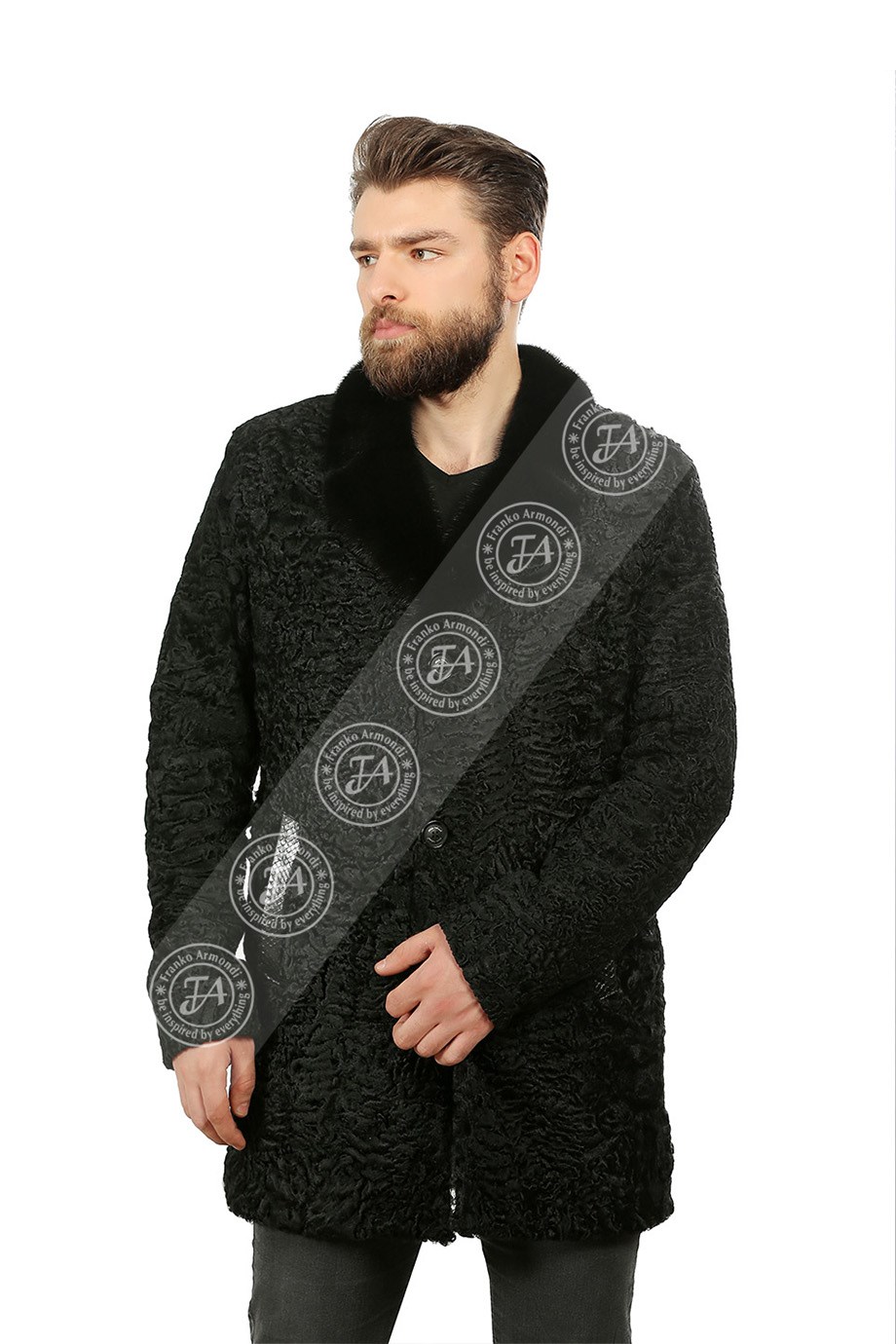 Erkek Gerçek Deri Klasik Luxury Kaban Swakara Piton Vizon Siyah K-1023-18480