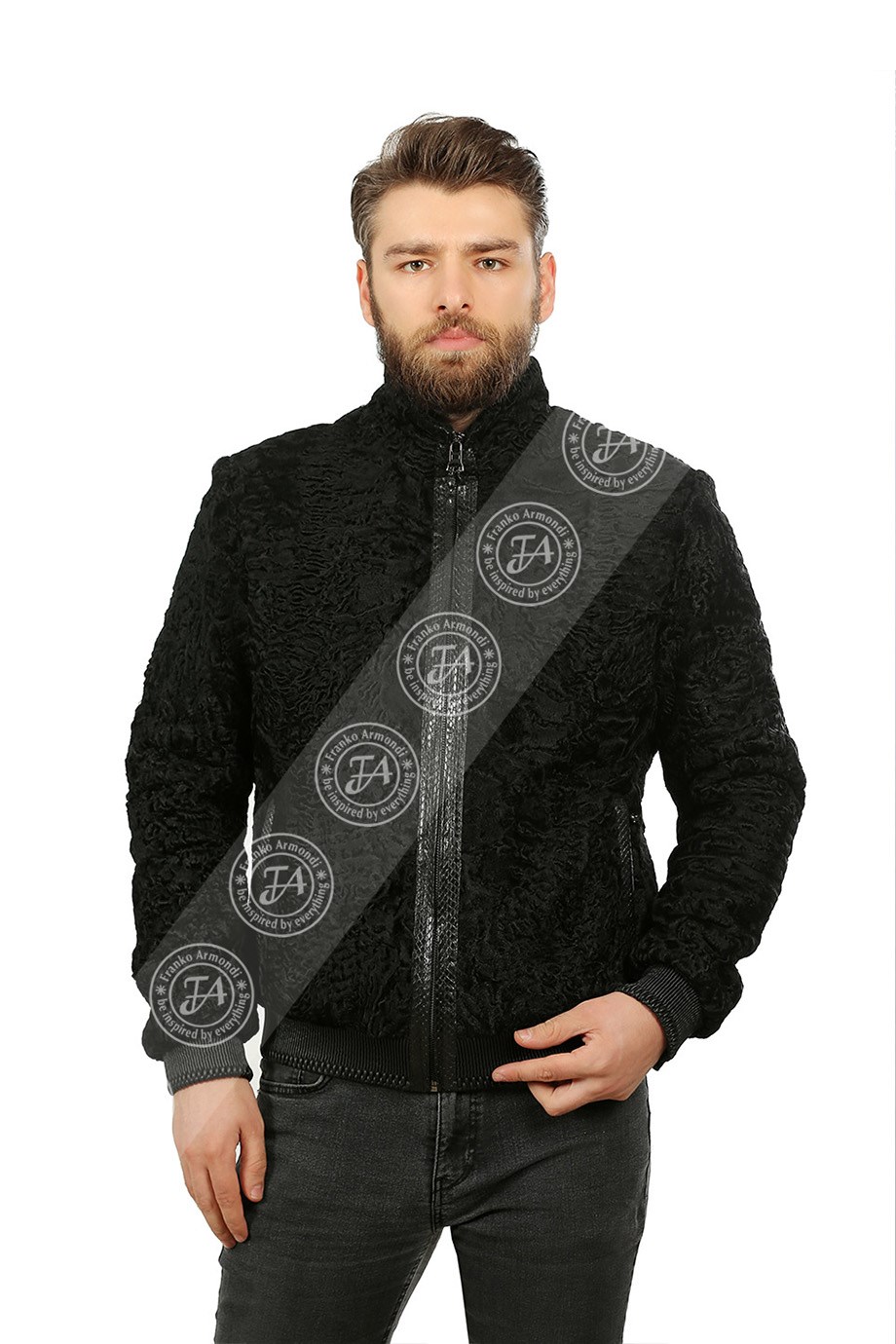 Erkek Gerçek Deri Klasik Luxury Mont Beli Lastikli Komple Swacara Piton Siyah KLJ-1022-18481