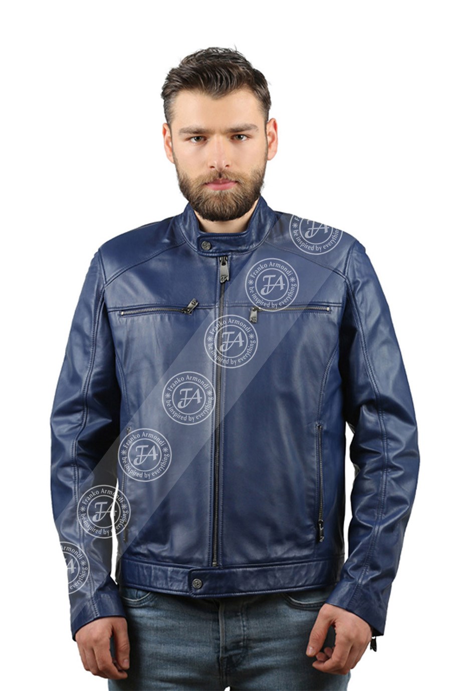 Women's Genuine Leather Biker Sport Coat Collar Detailed Black BK-458-15994