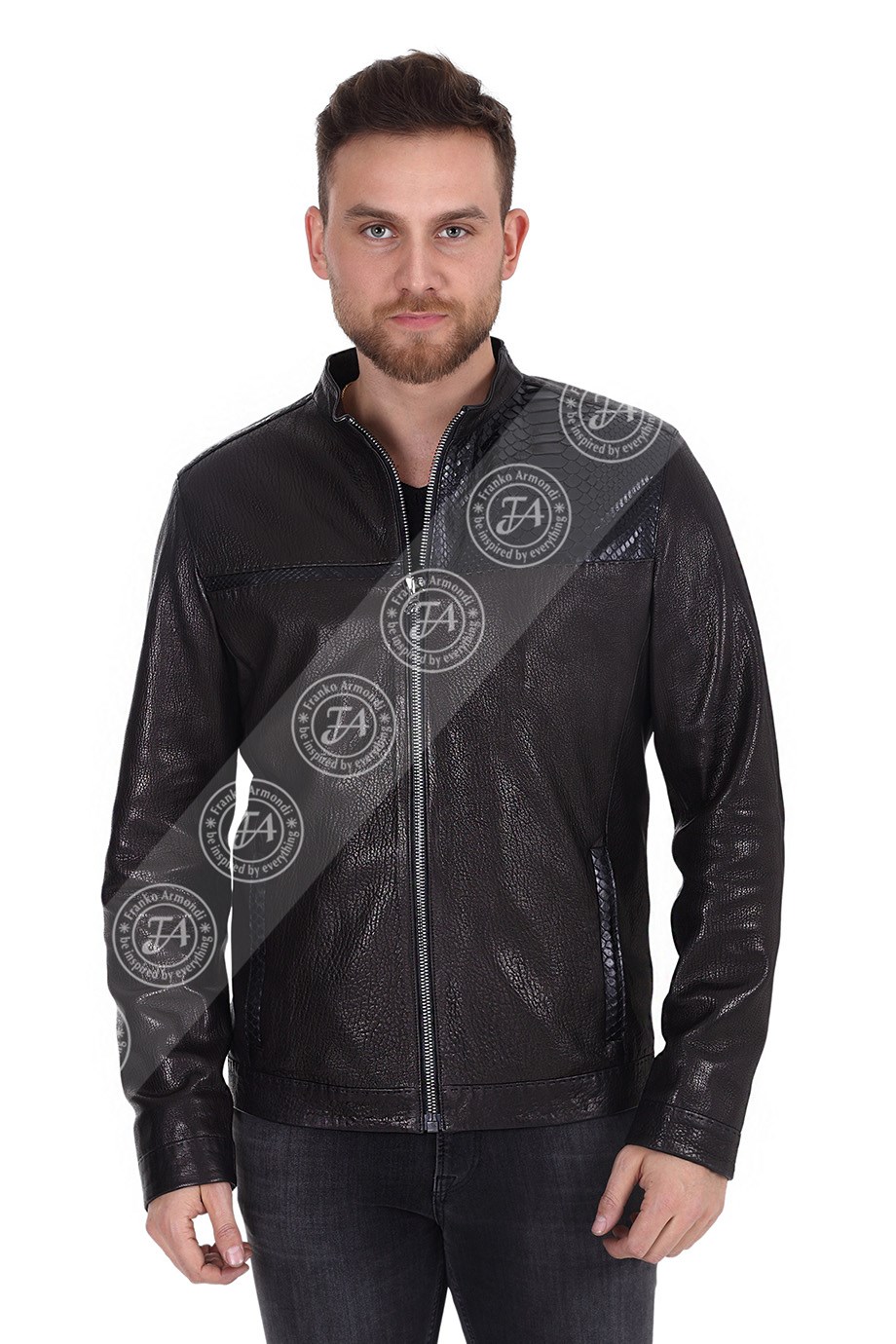 Erkek Gerçek Deri Klasik Mont Piton Siyah (resım yukle) K-1388-19542