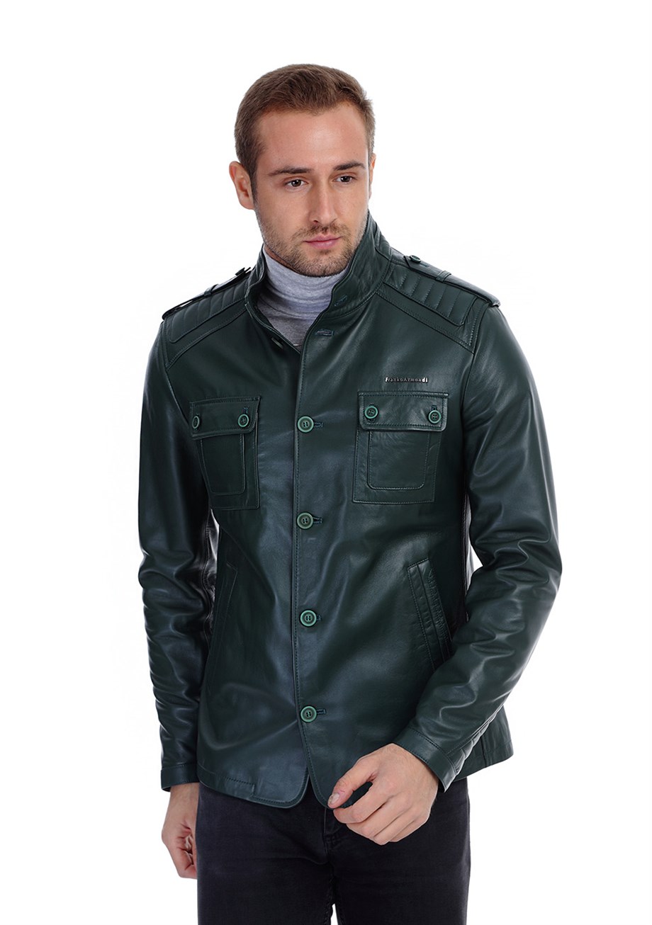 Erkek Gerçek Deri Spor Kaban Siyah K-1129-19435 FA1