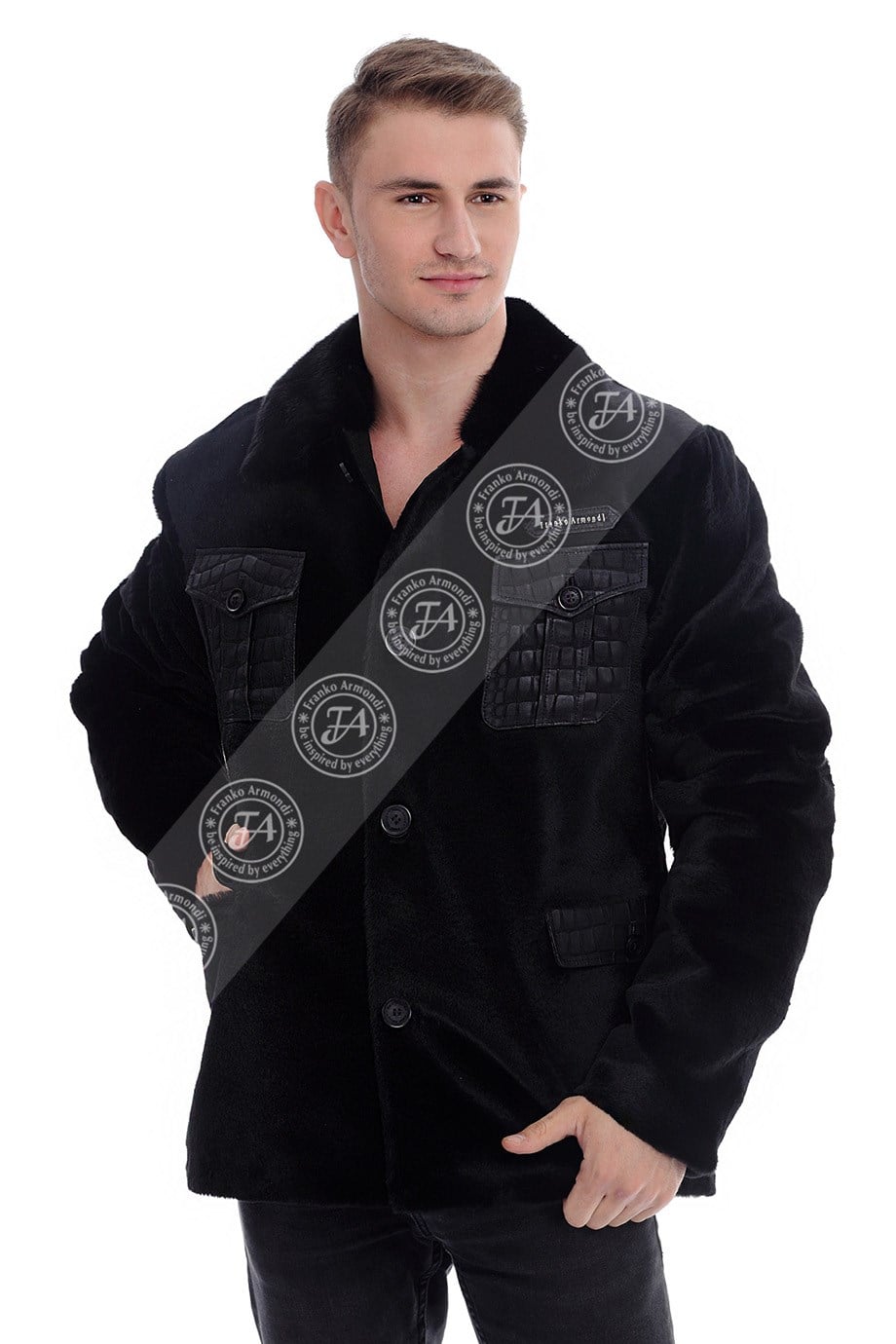 Erkek Gerçek Deri Spor Luxury Kaban Kangru Vizon Kahve K-1188-19639